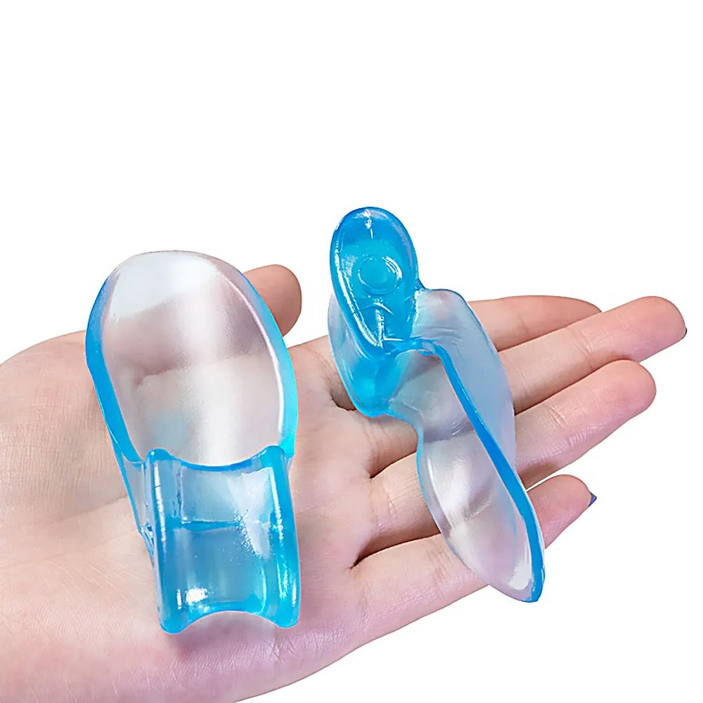 Dikke Teen Corrector – Transparant Blauw | Corrigeert comfortabel de stand van je grote teen (set van 2)